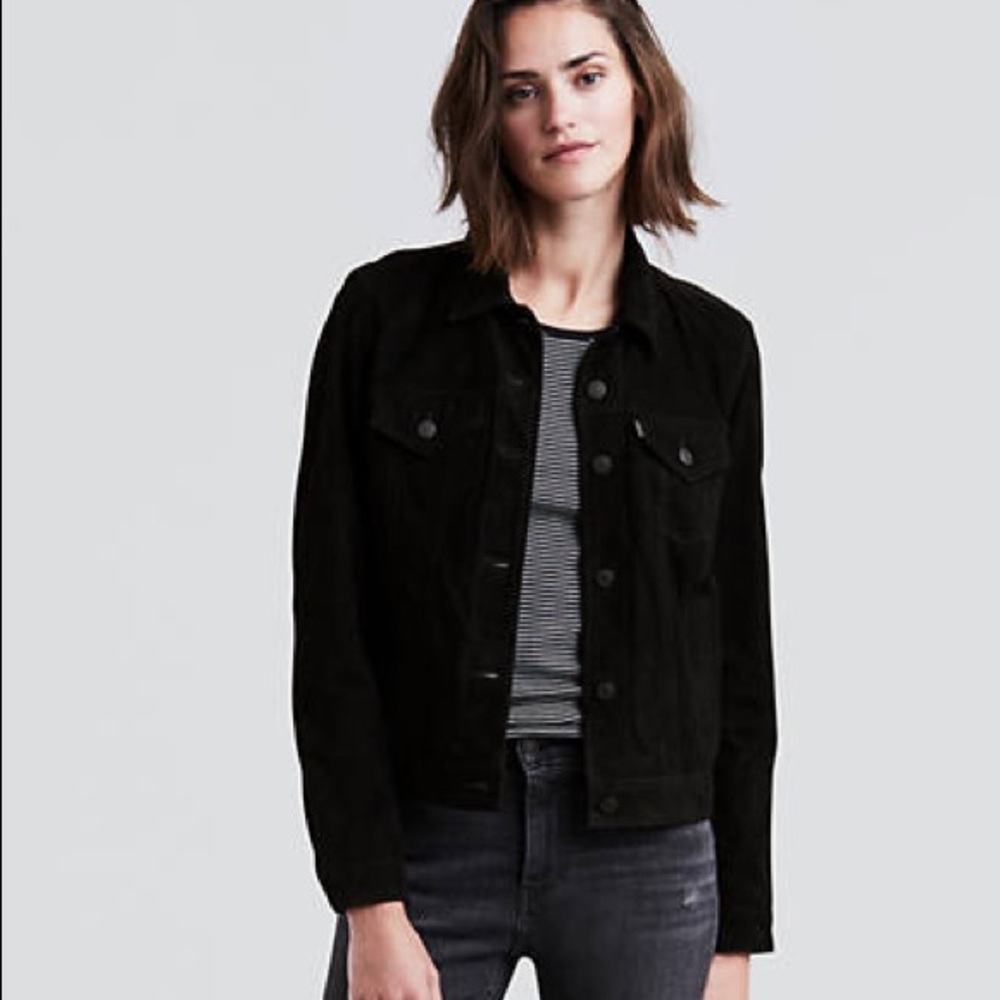 Levi’s black suede trucker jacket